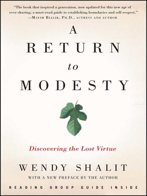 Title details for A Return to Modesty by Wendy Shalit - Wait list